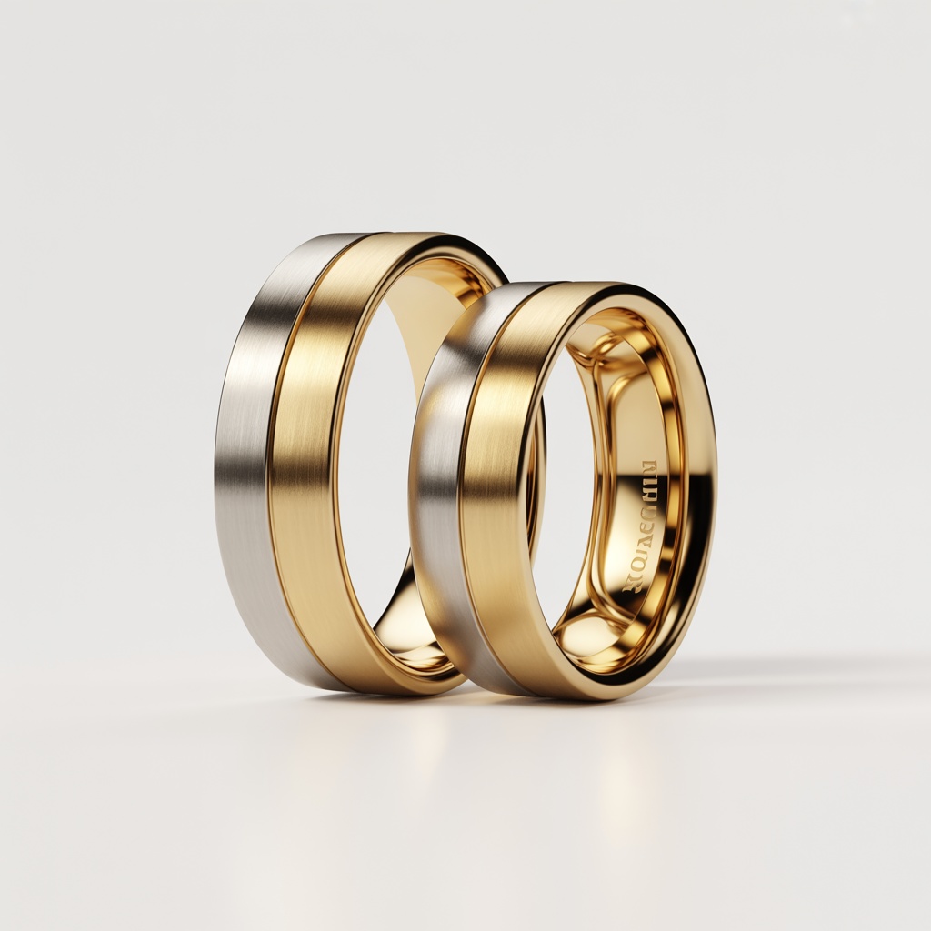 Gold Wedding Band Set